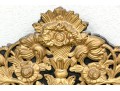 Lavish Dutch Style Brass And Carved Wood Mirror