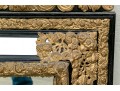 Lavish Dutch Style Brass And Carved Wood Mirror