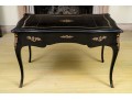 Elegant Louis XV Style Black Lacquered Writing Desk