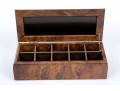 Hazorfim Sterling Silver Inlaid Burled Tea Box