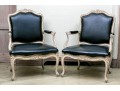 Pair Of Yale Burge Quality Leather Upholstered Fauteuils