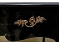 Elegant Louis XV Style Black Lacquered Writing Desk