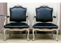 Pair Of Yale Burge Quality Leather Upholstered Fauteuils