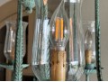 Vintage Six Light Chandelier With Glass Shades