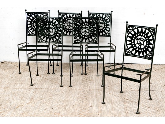 Set Of Six Arthur Umanoff Mid-Century Iron Chair Frames