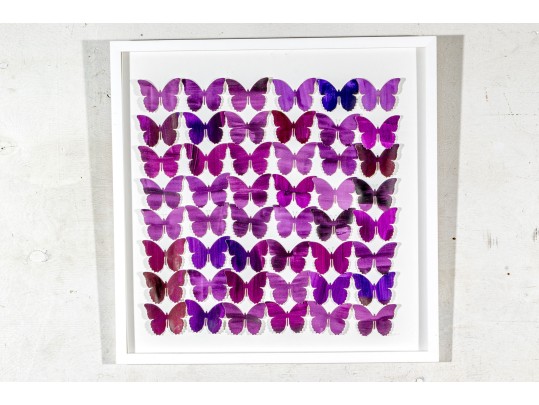 Dawn Michelle Wolfe (American [CA], 20th C.) Mixed Media Butterfly Collage