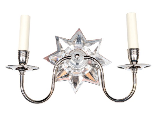 Pair Of Vaughan Polaris Star Wall Two Light Sconces