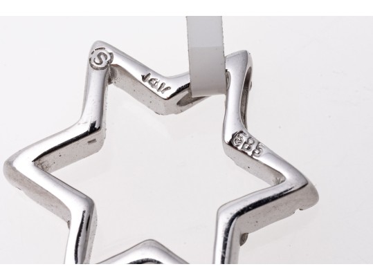 Petite 14K White Gold And Diamond Star Pendant
