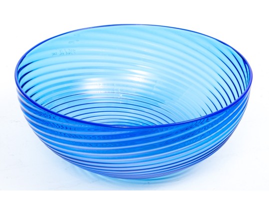 Blue Swirled Glass Bowl