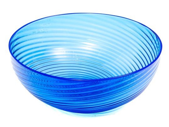 Blue Swirled Glass Bowl