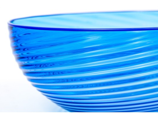 Blue Swirled Glass Bowl