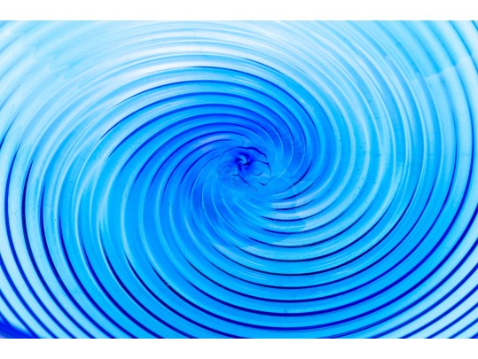 Blue Swirled Glass Bowl