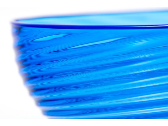 Blue Swirled Glass Bowl