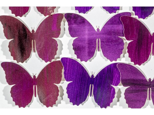 Dawn Michelle Wolfe (American [CA], 20th C.) Mixed Media Butterfly Collage
