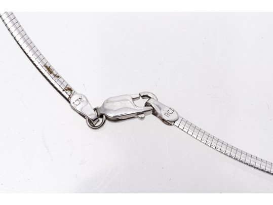 14K White Gold Line Necklace With Iolite And Diamonds