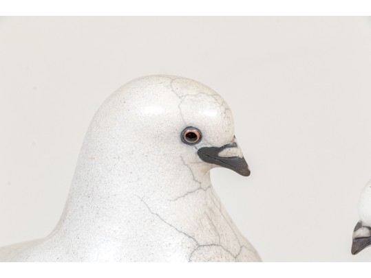 Glo Coalson Associated Pair Of Ltd Ed Ceramic Pidgeons