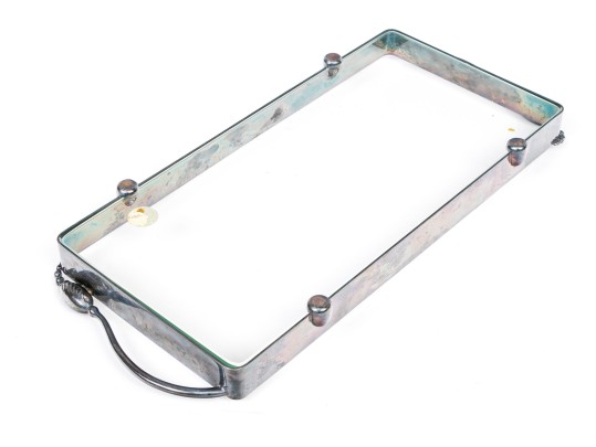 Vintage Silverplate Trimmed Glass Serving Tray