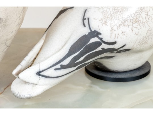 Glo Coalson Associated Pair Of Ltd Ed Ceramic Pidgeons
