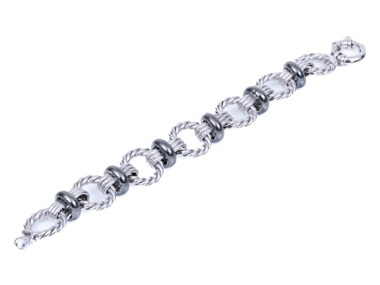 Sterling Silver Twist Link Bracelet