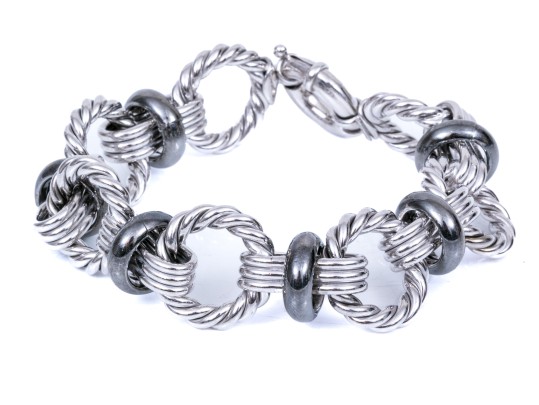 Sterling Silver Twist Link Bracelet