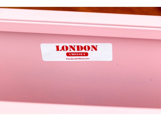 Chic Pink Finished Heavy Steel Desk With Leisuremod Lucite Desk Chair