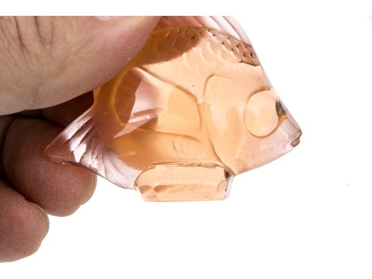 Set Of Two French, Lalique Tinted Glass Fish