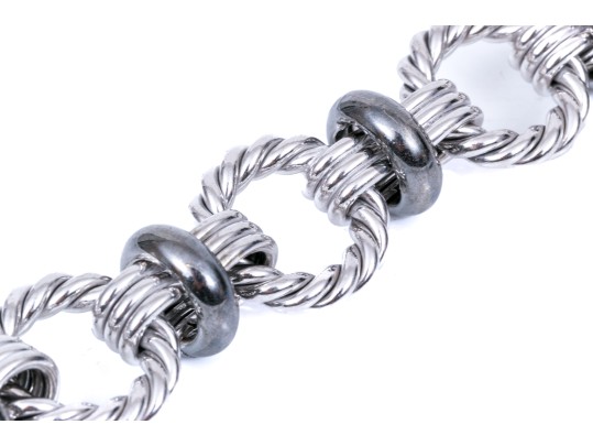 Sterling Silver Twist Link Bracelet