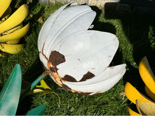 Collection Of Five Vintage Painted Tole Garden Flowers