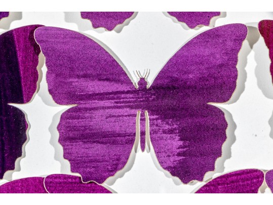 Dawn Michelle Wolfe (American [CA], 20th C.) Mixed Media Butterfly Collage