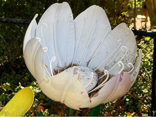 Collection Of Five Vintage Painted Tole Garden Flowers