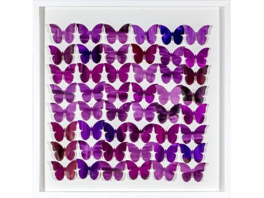 Dawn Michelle Wolfe (American [CA], 20th C.) Mixed Media Butterfly Collage