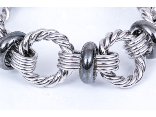 Sterling Silver Twist Link Bracelet
