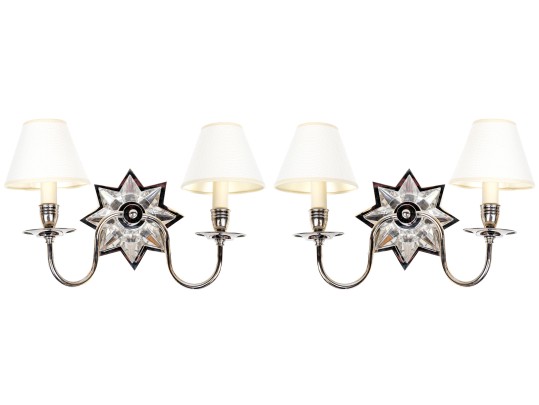 Pair Of Vaughan Polaris Star Wall Two Light Sconces