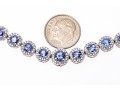 14K White Gold Line Necklace With Iolite And Diamonds