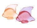 Set Of Two French, Lalique Tinted Glass Fish