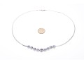 14K White Gold Line Necklace With Iolite And Diamonds