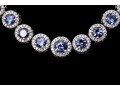 14K White Gold Line Necklace With Iolite And Diamonds