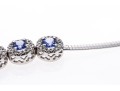 14K White Gold Line Necklace With Iolite And Diamonds