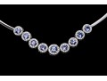 14K White Gold Line Necklace With Iolite And Diamonds