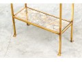 Vintage Gilt Metal And Glass Tiered Occasional Table