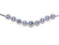 14K White Gold Line Necklace With Iolite And Diamonds