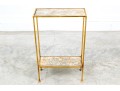 Vintage Gilt Metal And Glass Tiered Occasional Table