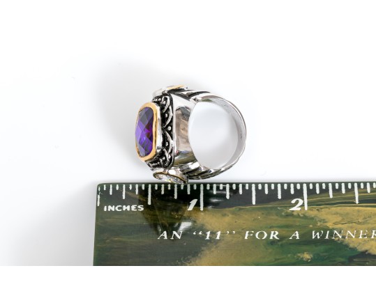 Sterling Silver Pair Of Chunky Contemporary Rings, Size 6