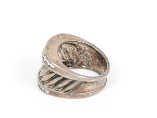 Sterling Silver Pair Of Chunky Contemporary Rings, Size 6