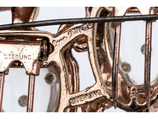 Coro Duette Fabulous Sterling Silver And Rose Vermeil Double Turtle Brooch/dress Clips