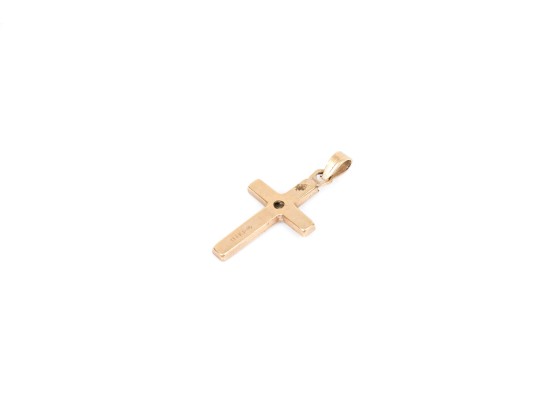 14k Yellow Gold Classic Florentined Finished Cross