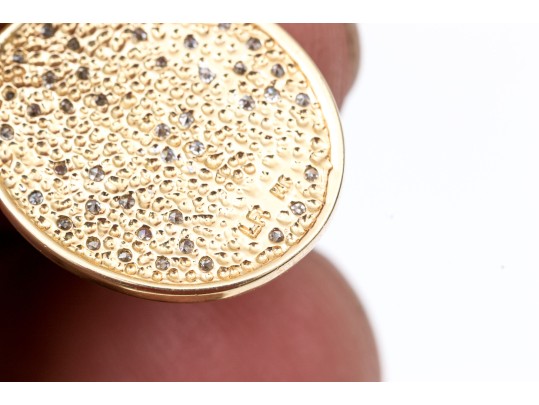 14k Yellow Gold Fun Pave Diamond Set Taurus Pendant, App. 0.19 TCW