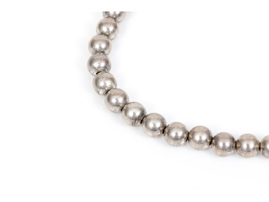 Sterling Silver Bold 7.75 Mm Beaded Necklace