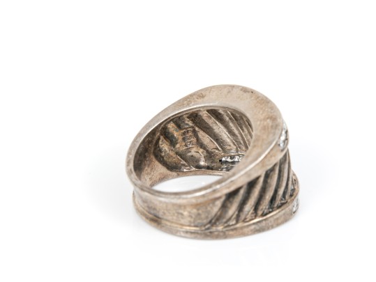 Sterling Silver Pair Of Chunky Contemporary Rings, Size 6