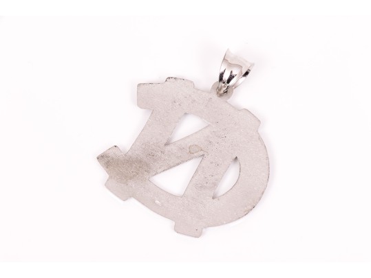 Sterling Silver Fun Large North Carolina Logo Pendant (UPDATED)